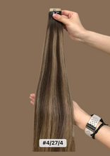 Load image into Gallery viewer, ⭐️NEW ⭐️Tape Ins Human Hair Extensions - #(4-27-4) American Espresso
