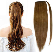 Load image into Gallery viewer, Clip-In Ponytail Hair Extensions Ash brown (#10)