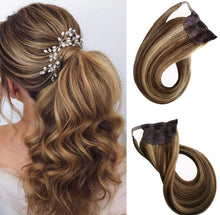 Load image into Gallery viewer, Clip-In Ponytail Hair Extensions Brown Sugar (#4/27)