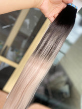 Load image into Gallery viewer, NEW Tape Hair Extensions Oreo (#1b / sliver ) ombré