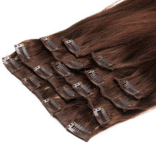 Load image into Gallery viewer, 8 Piece Clip-In Human Hair Extensions 100g- 150g Mocha (#2 )
