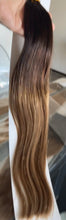 Load image into Gallery viewer, Tape hair extensions ombré Peanut Butter Swirl (#2/12)