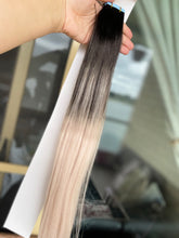 Load image into Gallery viewer, NEW Tape Hair Extensions Oreo (#1b / sliver ) ombré
