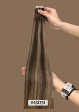 Load image into Gallery viewer, ⭐️NEW ⭐️Tape Ins Human Hair Extensions - #(4-27-4) American Espresso
