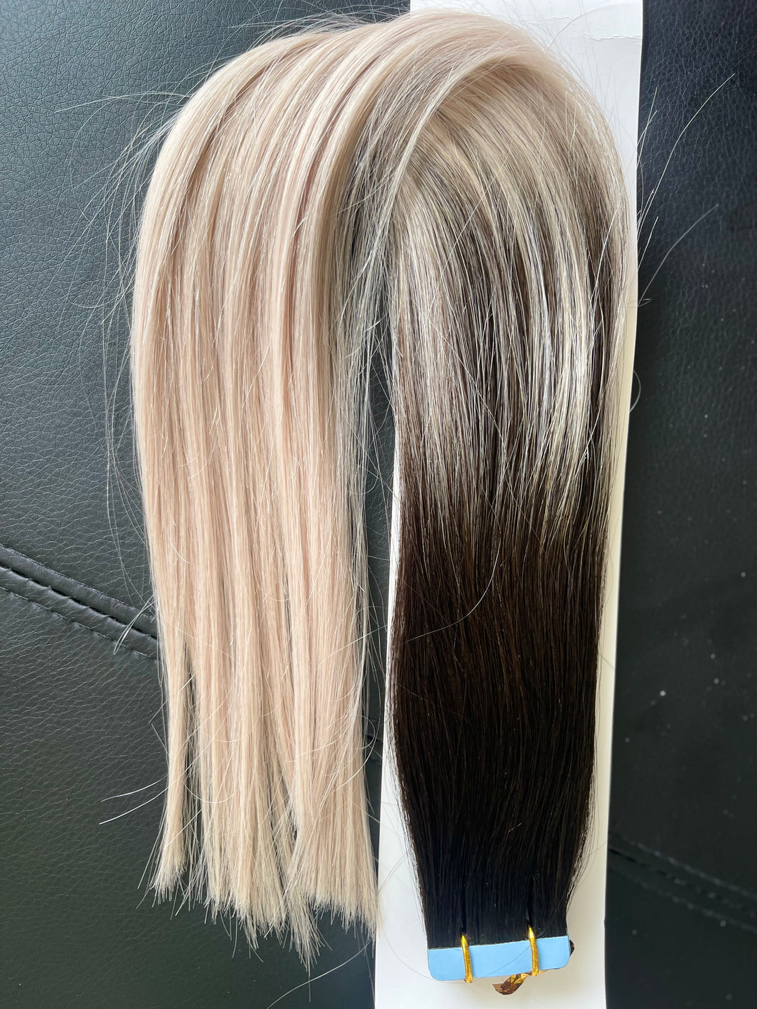 NEW Tape Hair Extensions Oreo (#1b / sliver ) ombré