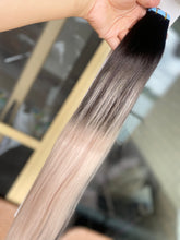 Load image into Gallery viewer, NEW Tape Hair Extensions Oreo (#1b / sliver ) ombré
