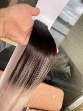 Load image into Gallery viewer, NEW Tape Hair Extensions Oreo (#1b / sliver ) ombré
