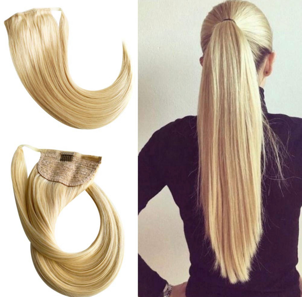 Clip-In Ponytail Hair Extensions Powdered Sugar (#60)