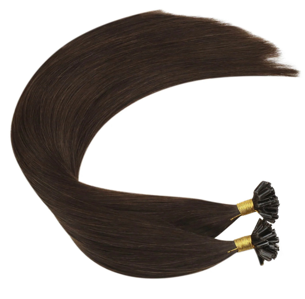 Keratin U Tip Dark Brown Hair Extensions  Mocha  (#2 )