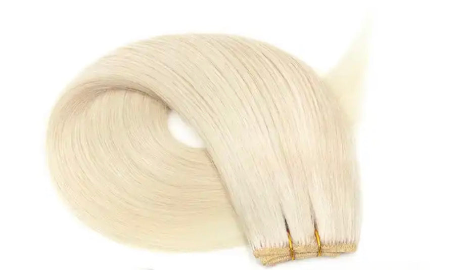 Weft hair extensions Vanilla Frosting (#60A)