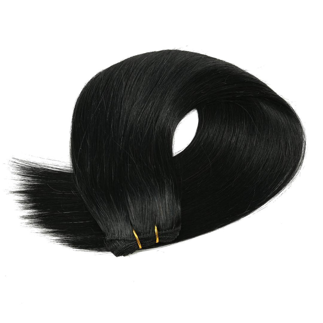 Weft hair extensions Black Licorice (#1)