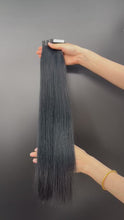 Load and play video in Gallery viewer, Russian Tape Hair Extensions Black Licorice (#1)
