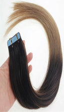 Load image into Gallery viewer, Tape hair extensions ombré Peanut Butter Swirl (#2/12)
