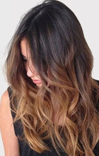 Load image into Gallery viewer, Tape hair extensions ombré Peanut Butter Swirl (#2/12)
